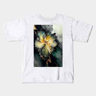 Primed Daffodil - Abstract Alcohol Ink  Resin Art Kids T-Shirt